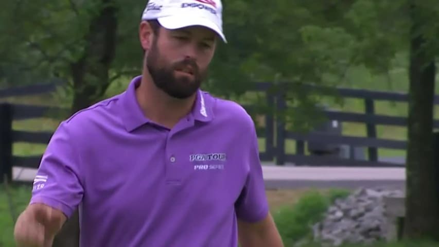 Robert Streb drains 15-footer to birdie No. 14 at Barbasol