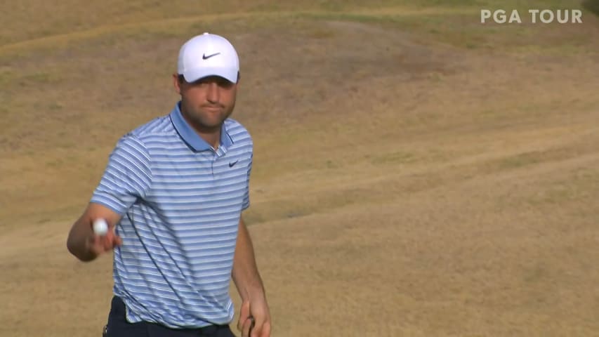 Scottie Scheffler's 218-yard approach to 5 feet sets up eagle at The American Express