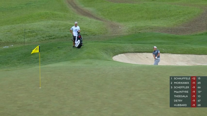 Byeong Hun An holes out from greenside bunker for birdie at PGA Championship