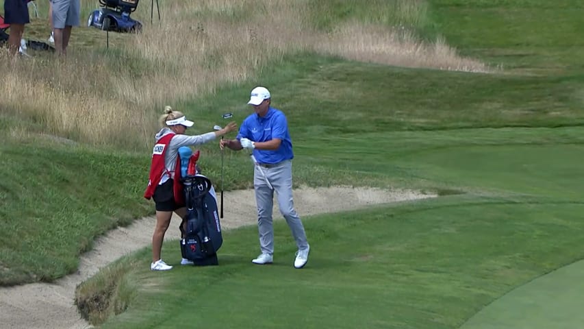 Steve Stricker plays nice chip to assist par save at U.S. Senior Open