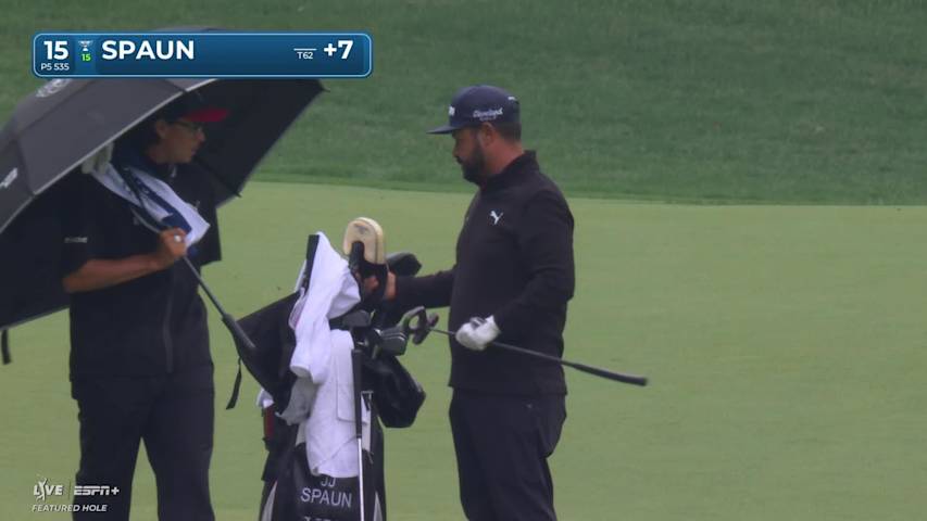 J.J. Spaun makes birdie on No. 15 at the Memorial