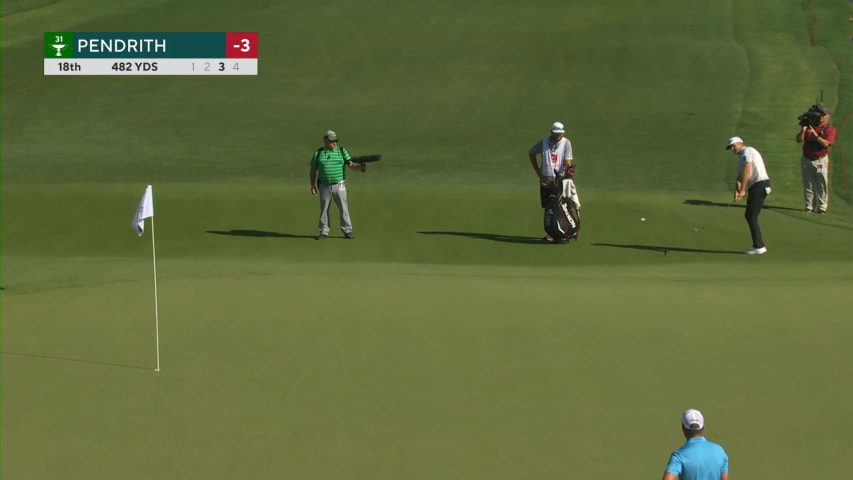 Taylor Pendrith chips in for birdie at Wells Fargo