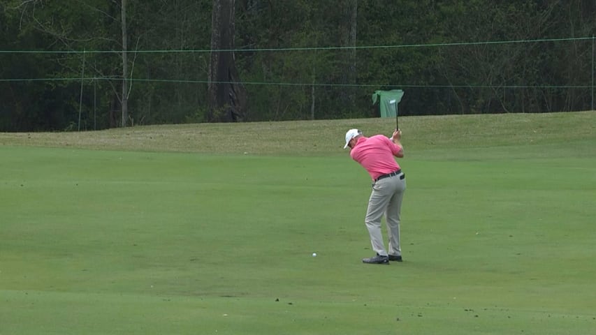 Kevin Johnson's approach shot hit flagstick at Rapiscan Classic 