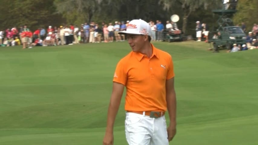 Rickie Fowler closes with a 35-foot birdie at Hero