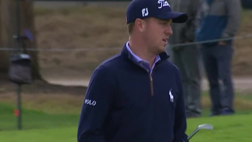 Justin Thomas gets up-and-down for birdie at Genesis Open