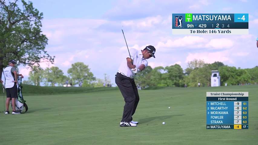 Hideki Matsuyama makes birdie on No. 9 at Truist Championship