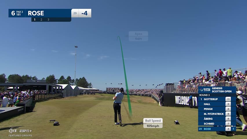 Justin Rose makes birdie on No. 6 at Genesis Scottish Open