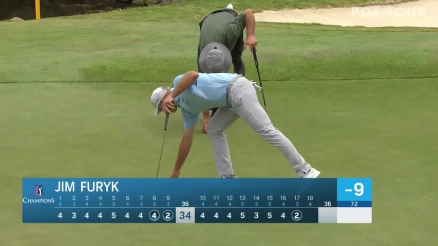 Jim Furyk's right-to-left birdie putt at Principal