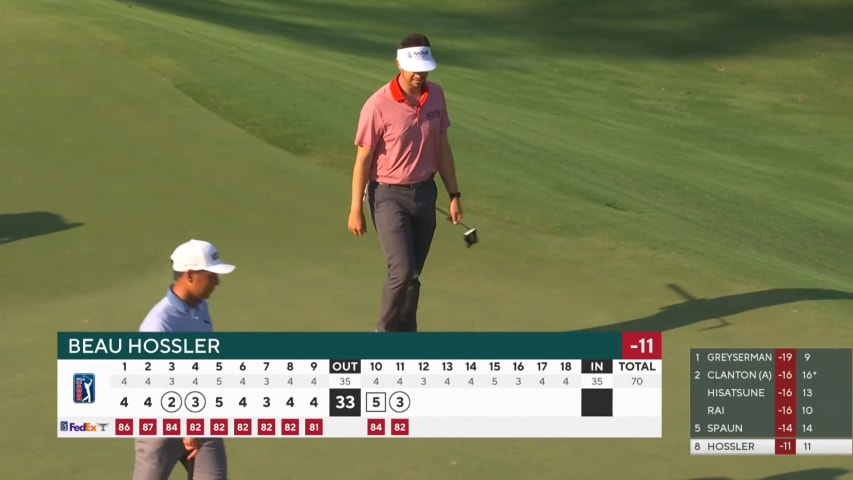 Beau Hossler buries a 72-foot birdie putt at Wyndham