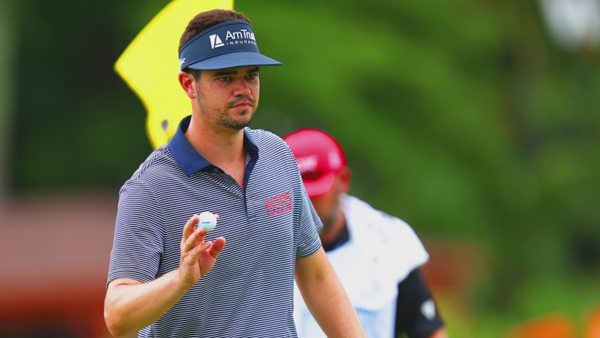 Beau Hossler goes low early in soggy conditions at Wyndham Championship