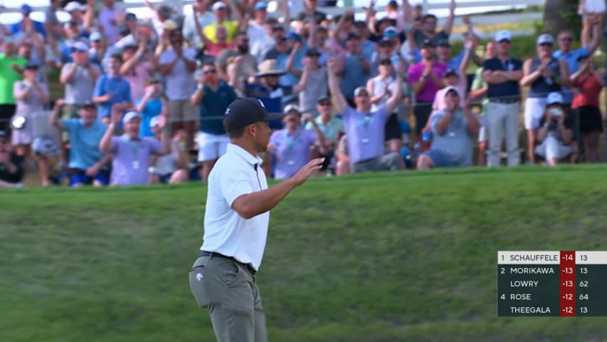 Xander Schauffele sends in lengthy birdie putt at PGA Championship