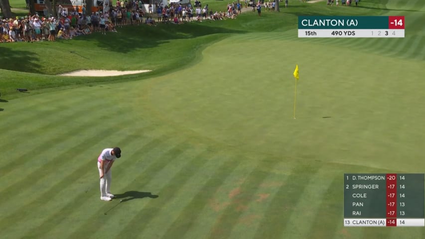 Luke Clanton holes chip shot for birdie at John Deere