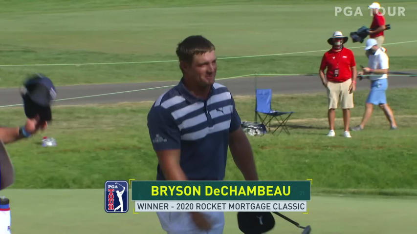 Bryson DeChambeau closes with birdie to secure win at Rocket Mortgage