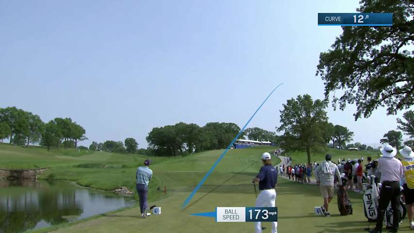 Cameron Percy makes birdie on No. 18 at Principal Charity Classic