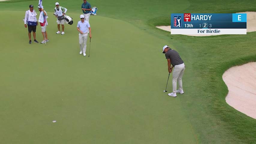 Nick Hardy makes birdie on No. 13 at Charles Schwab