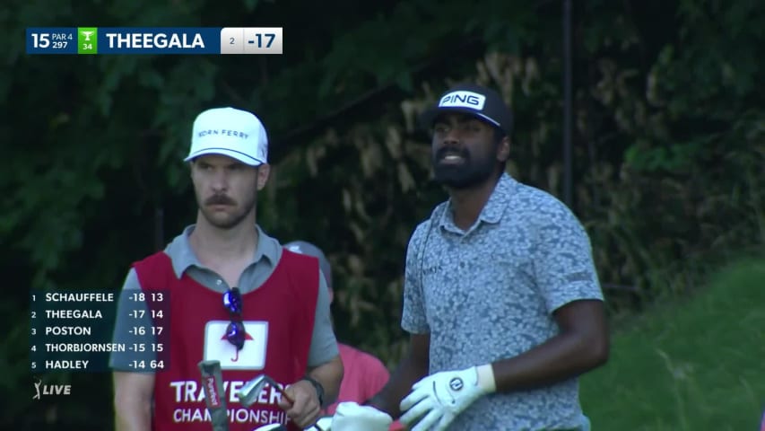 Sahith Theegala makes birdie on No. 15 at Travelers