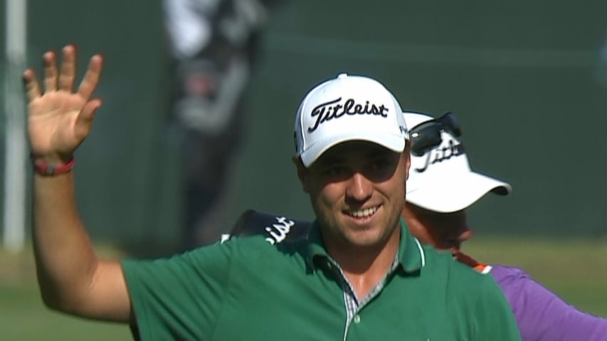 Justin Thomas' eagle on No. 18 is the Shot of the Day 
