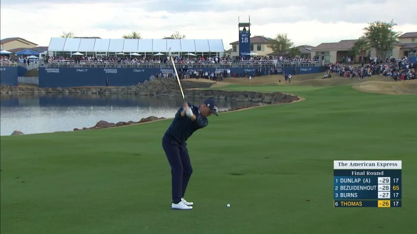 Justin Thomas drains 15-foot birdie putt on 72nd hole at The American Express