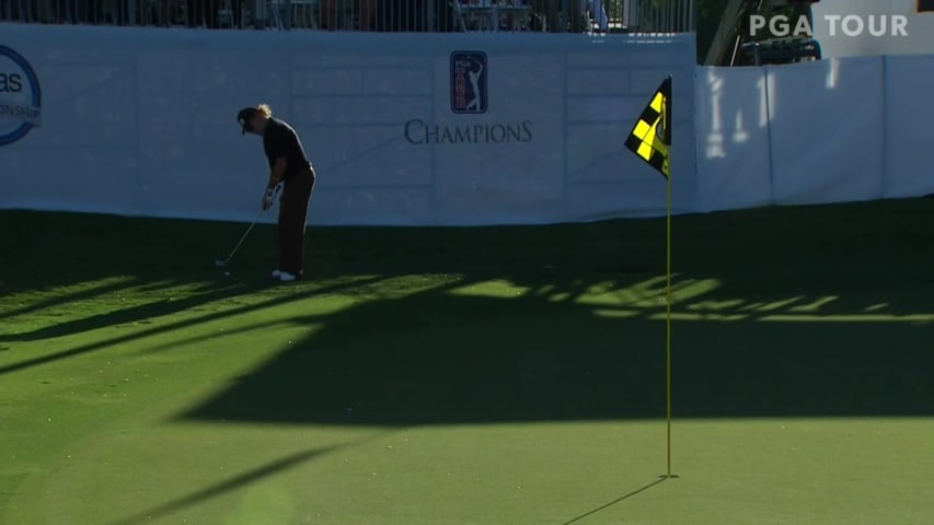 Miguel Angel Jiménez makes birdie on No. 17 at SAS Championship
