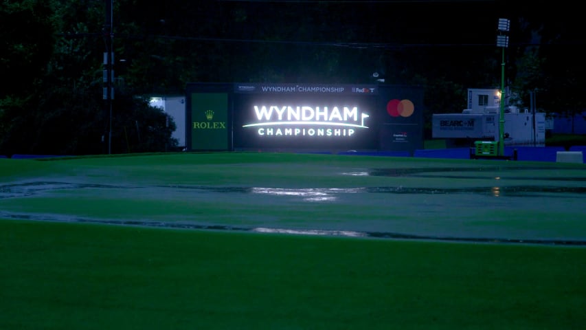 Scenes from weather-postponed Wyndham Championship