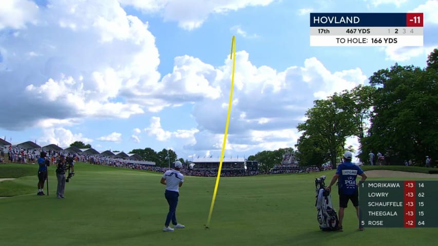 Viktor Hovland sticks approach to set up birdie at PGA Championship