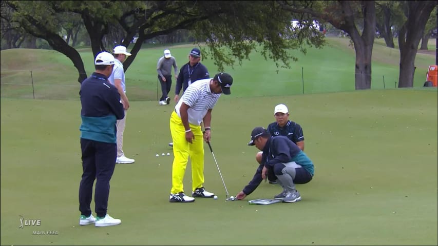 Hideki Matsuyama’s unique pre-round putting drill at WGC-Dell Match Play