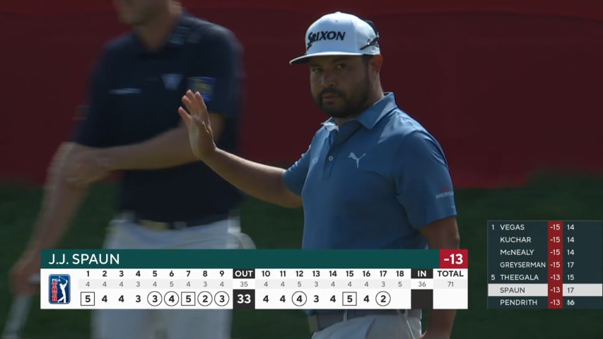 J.J. Spaun bounces back with a 36-foot birdie putt at 3M Open