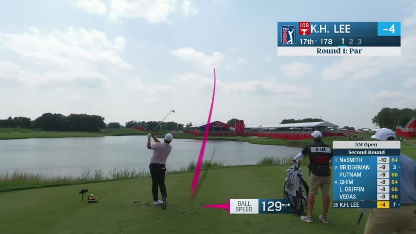 K.H. Lee turns a draw into the wind to set up birdie at 3M Open