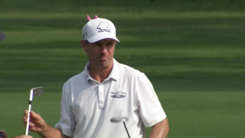 Steven Alker dials in approach to set up birdie at Insperity Invitational