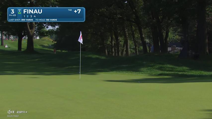 Tony Finau makes birdie on No. 3 at Travelers