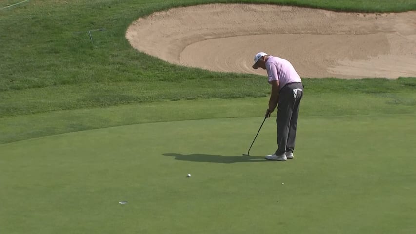 Ken Duke slides in birdie putt at Ally Challenge