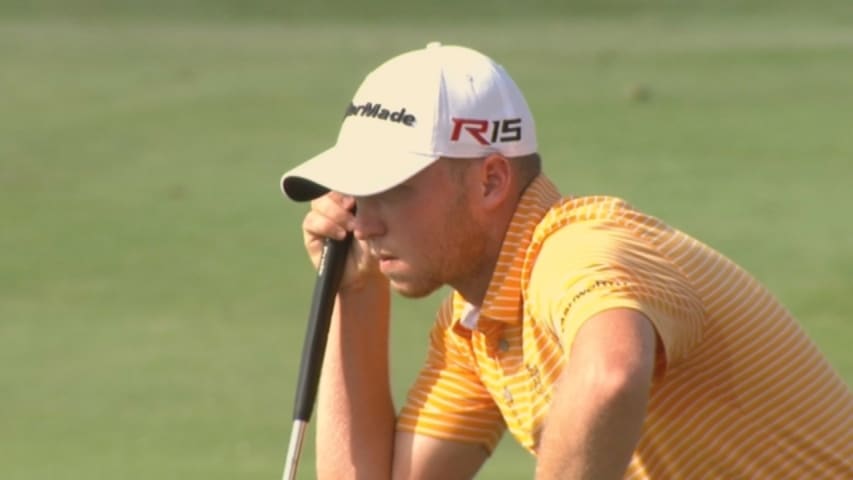 Daniel Berger two-putts for birdie on No. 18 at Honda