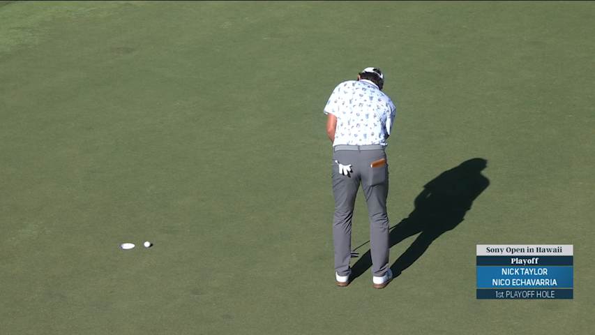 Nico Echavarria buries clutch birdie putt to continue playoff at Sony Open