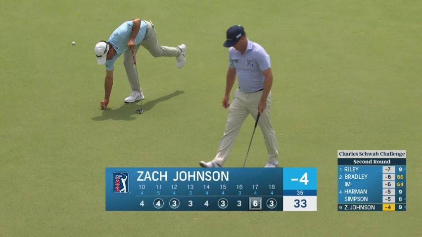 Zach Johnson buries 24-footer for birdie at Charles Schwab