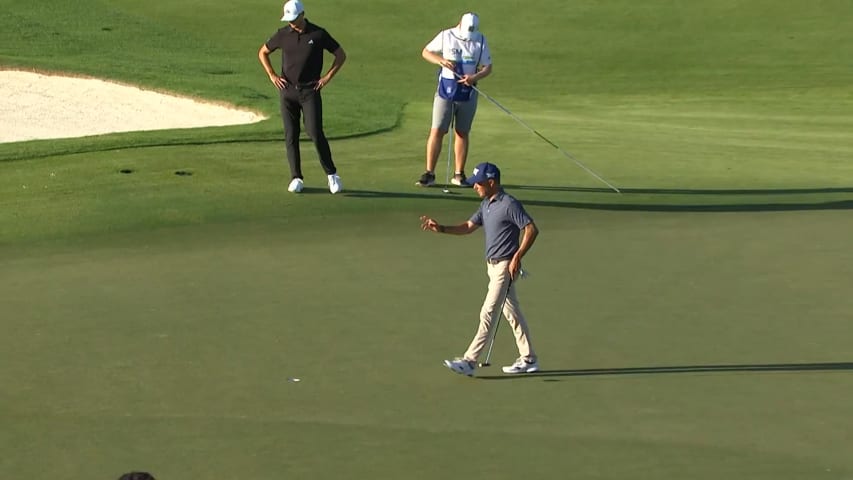 Eric Cole rolls in closing birdie at The RSM Classic