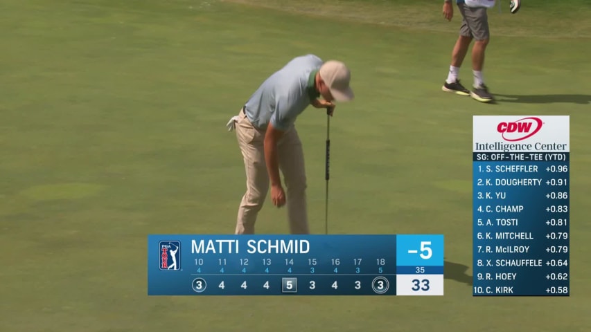 Matti Schmid sinks a 22-foot eagle putt at CJ CUP Byron Nelson