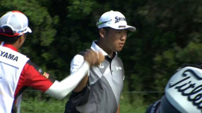 Hideki Matsuyama's stunning hole out for eagle at SBS