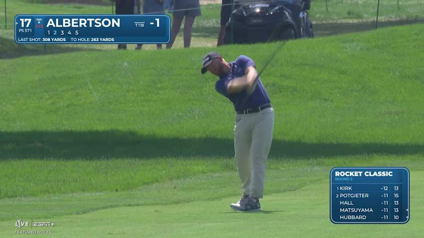 Anders Albertson makes birdie on No. 17 at Rocket Classic