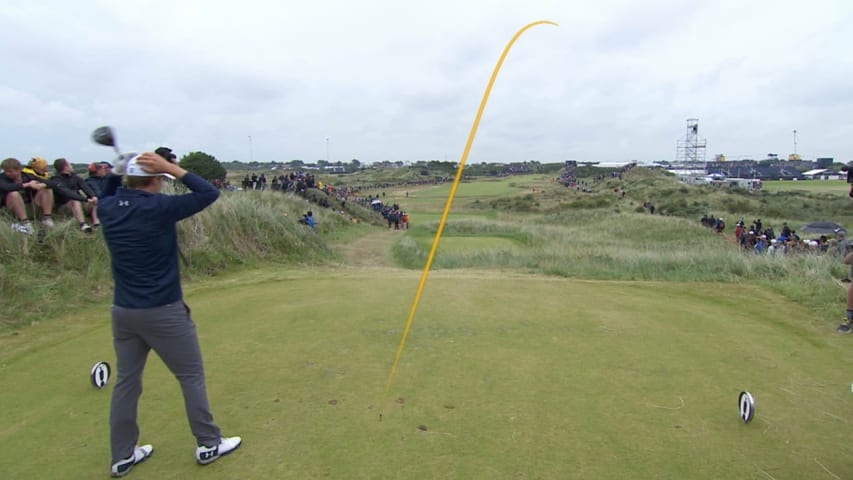 Jordan Spieth battles for a gutsy bogey at The Open