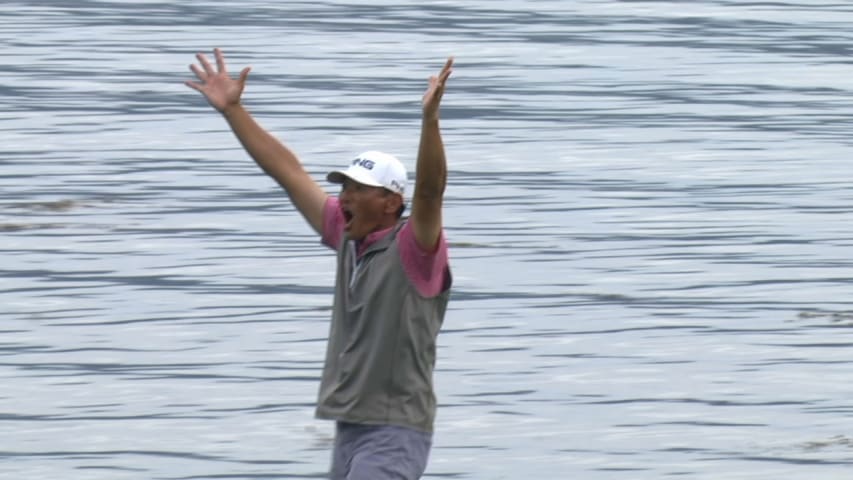 Ken Tanigawa's incredible eagle putt to win at PURE Insurance