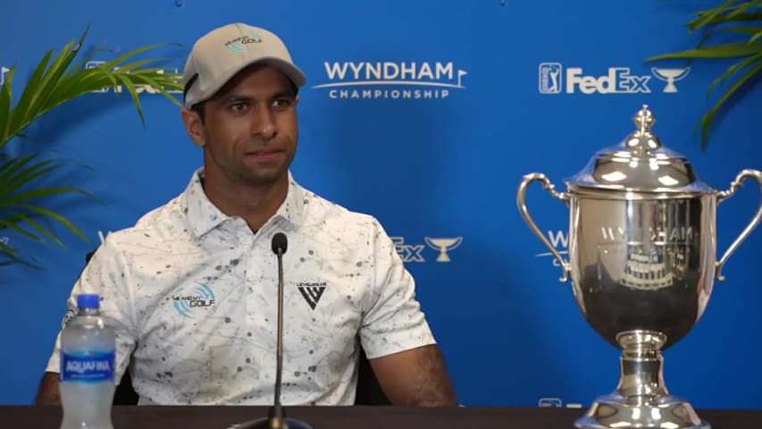 Aaron Rai's news conference after winning Wyndham Championship 