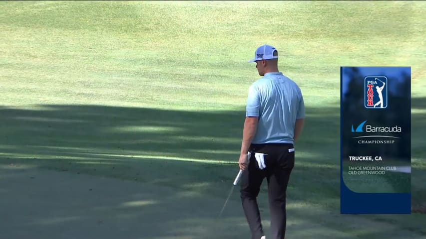 Patrick Fishburn sinks a 29-foot birdie putt at Barracuda