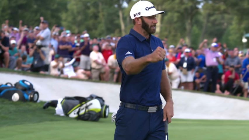 Dustin Johnson's putt for a playoff at THE NORTHERN TRUST
