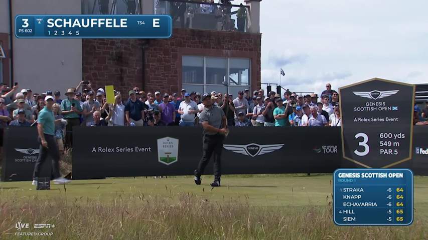 Xander Schauffele makes eagle putt on No. 3 at Genesis Scottish Open