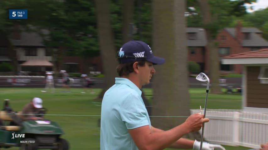 Nico Echavarria makes birdie on No. 5 at Rocket Mortgage