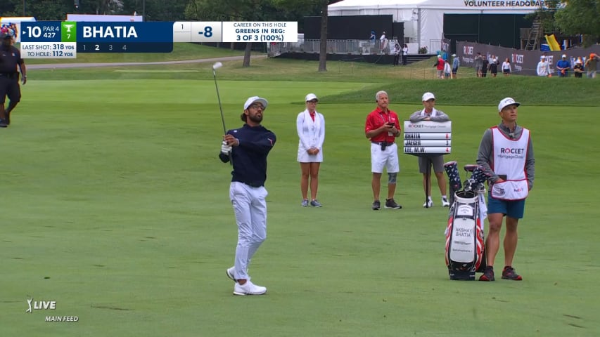 Akshay Bhatia starts day with birdie on No. 10 at Rocket Mortgage