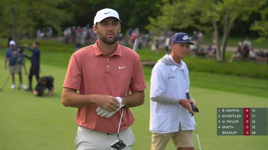 Scottie Scheffler closes with electric birdie to take lead at the Memorial