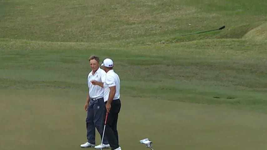 Bernhard Langer's long-distance birdie putt at Rapiscan Classic