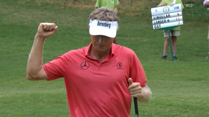 Bernhard Langer knocks down lengthy birdie putt at Regions Tradition