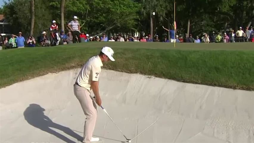 Mackenzie Hughes’ clutch bunker shot at Honda